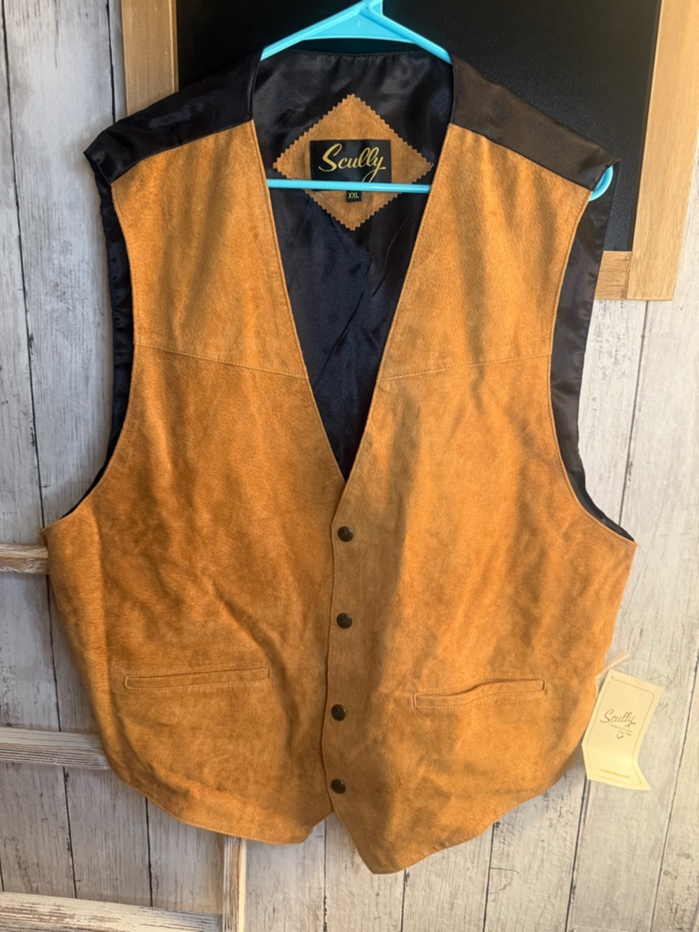 NWT Scully Men's Rust Leather Snap Front Vest 504 409